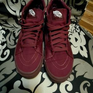 Size 3.5 youth burgundy high top Vans